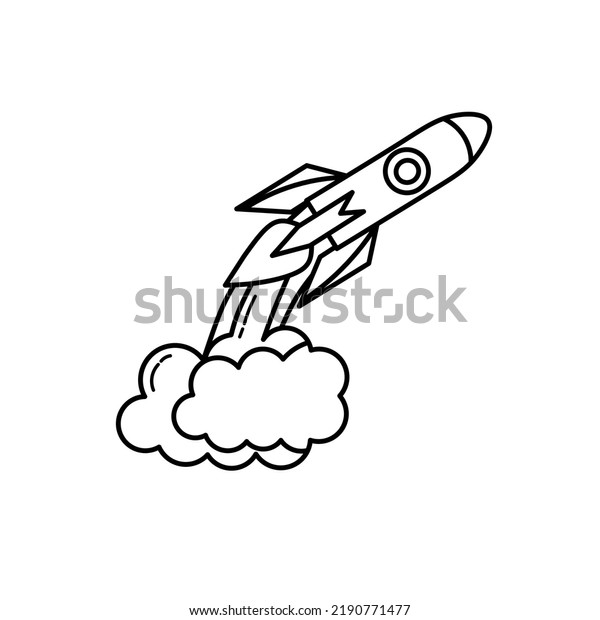 rocket icon\
black and white illustration\
design	