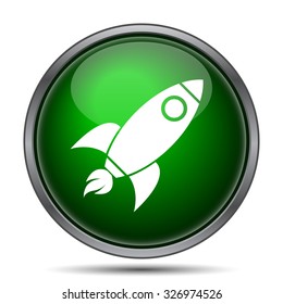 Rocket icon. Internet button on white background. 