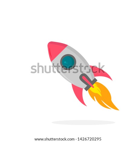 Rocket icon on white background