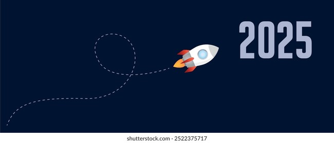 rocket launch flight to the next year 2025