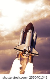 Rocket liftoff. The elements of this image furnished by NASA.