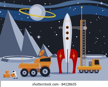 Rocket On A Distant Moon