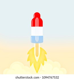 Rocket Pop Popsicle Illustration.