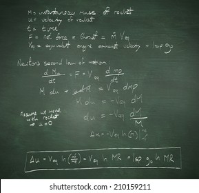 Rocket Science Theory Against Green Chalkboard