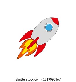 Rocket Ship Sign Isolated On White Stock Illustration 1819090367 ...