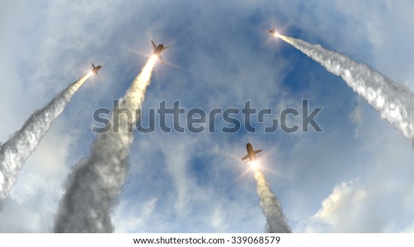 rockets start in the\
sky
