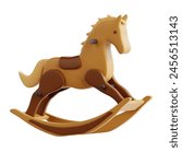 Rocking Horse Playground 3D Icon Illustration