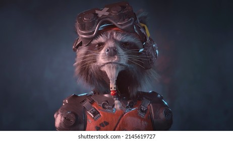 Rocky Raccoon Of Guardians Of The Galaxy, 3D Illustration, 6 Apr, 2022, Sao Paulo, Brazil