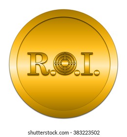 ROI icon. Internet button on white background. 