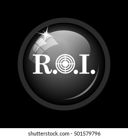 ROI icon. Internet button on black background. 