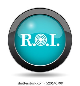ROI icon. ROI website button on white background.
