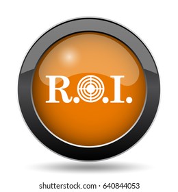 ROI icon. ROI website button on white background.