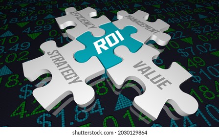 ROI Return on Investment Stock Market Value Portfolio 3d Illustration