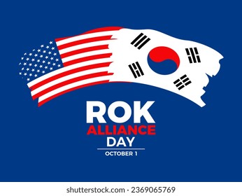 ROK Alliance Day poster illustration. Paintbrush Flag of South Korea and American flag icon set isolated on a blue background. South Korean Flag grunge design element. October 1. Important day - Powered by Shutterstock - Get 15% off with code: PIKWIZARD15