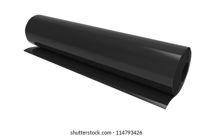 Roll Of Black Glossy Plastic