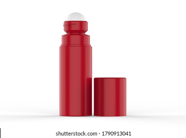 Roller Bottle Mockup Template Isolated On White Background, 3d Illustration.