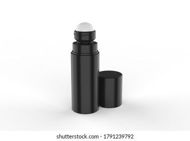 Roller Bottle Mockup Template Isolated On White Background, 3d Illustration.