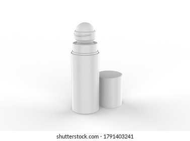 Roller Bottle Mockup Template Isolated On White Background, 3d Illustration.