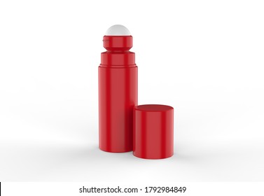 Roller Bottle Mockup Template Isolated On White Background, 3d Illustration.