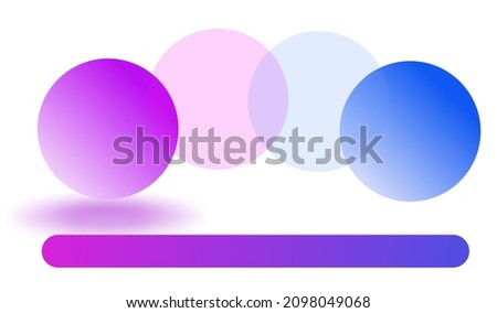 rolling bubble logo there are 4 bubbles with the main colors purple and blue then underneath there are also graded lines