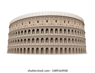 Roman Colosseum Isolated. 3D Rendering