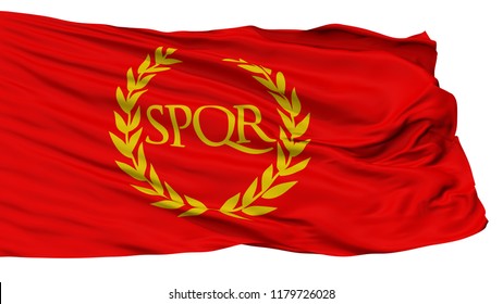 Roman Empire Spqr Isolated Flag With White Background, 3D Rendering