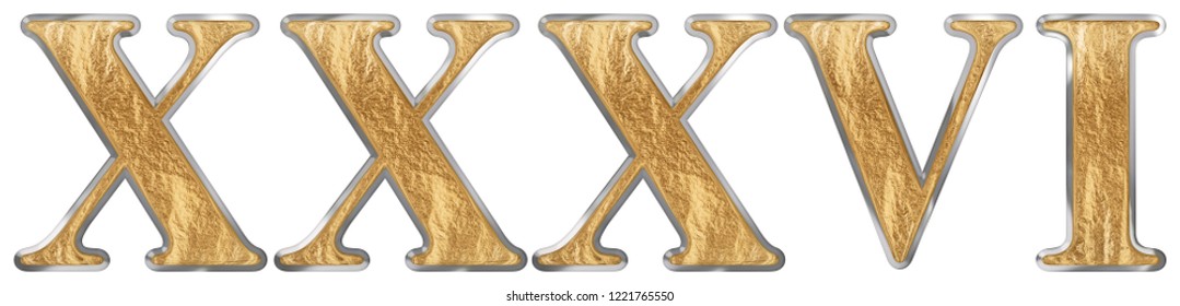 Roman Numeral Xxxvi Sex Et Triginta Stock Illustration 1221765550