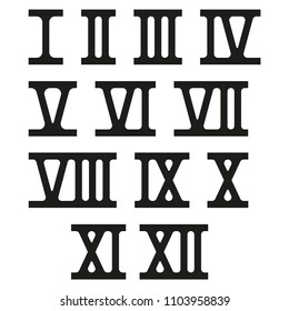 Roman Numerals Black Numbers On White Stock Vector (Royalty Free ...