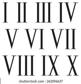 Roman Numerals Set Isolated On White Stock Illustration 262096637 ...