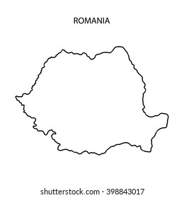 Romania Map Outline Stock Illustration 398843017 | Shutterstock