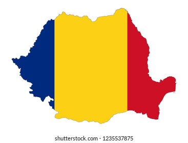 Combined Map Flag Romania Stock Vector (Royalty Free) 1417342433