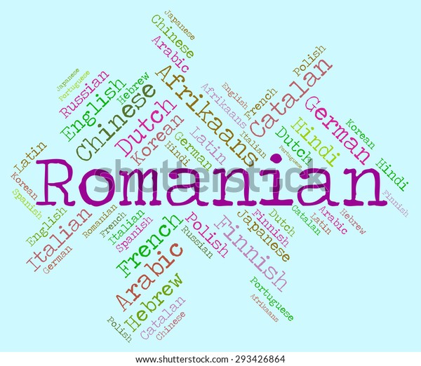 Romanian Language Representing Translate Wordcloud Vocabulary Stock Illustration 293426864