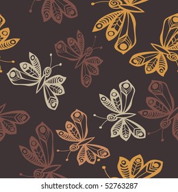 Romantic butterfly seamless pattern. Vector version is in my portfolio.