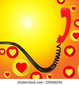 Romantic Call Showing Text Space And Loving