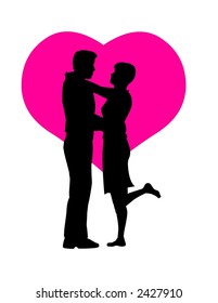 kissing couple silhouette stock vector royalty free 255761806