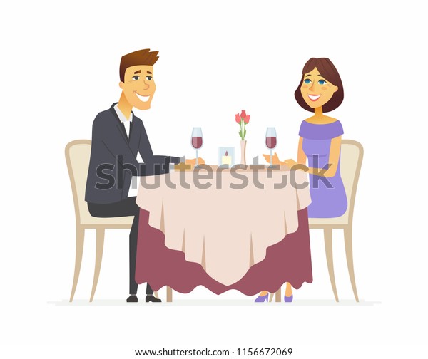 Romantic Dinner Cartoon People Character Isolated Stock Illustration ...