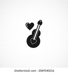 Romantic Guitar Icon On White Background Stock Illustration 2069540216 ...