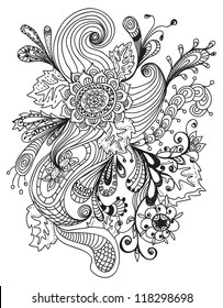 Set Mehndi Flower Pattern Henna Drawing Stock Vector (Royalty Free ...