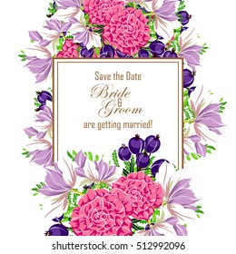 Vintage Watercolor Floral Wedding Invitation Hand Stock Illustration ...