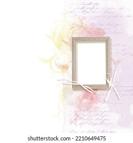 Romantic Photo Frame Print Image Background With Pink Gradient Colors