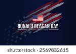 Ronald Reagan Day  text desing concept 