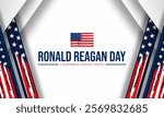 Ronald Reagan Day  text desing concept 