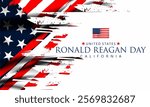 Ronald Reagan Day  text desing concept 