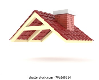 Roof isolated on white background. 3d illustration