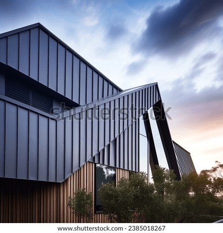 Roofing and cladding Standing Seam System 3d rendering modern house
