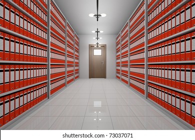 Room With Archive Of Office Documents