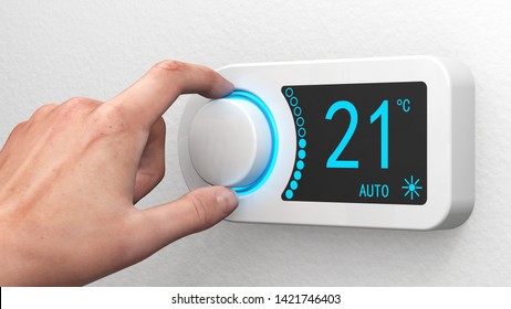 Room thermostat digital - celsius (3D Rendering)