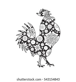 Rooster Or Cock Chicken Farm Bird For Adult Coloring Page Adults Anti Stress