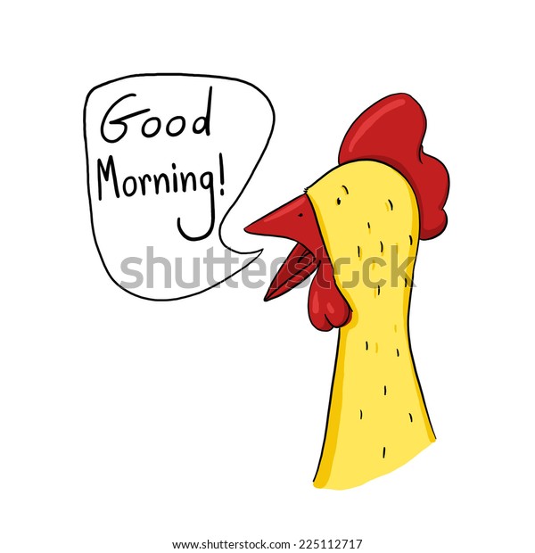 Rooster Saying Good Morning Illustration Rooster のイラスト素材