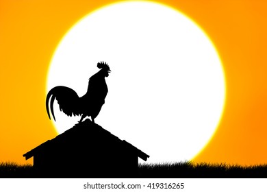 4,714 Rooster Sunrise Illustration Images, Stock Photos & Vectors 